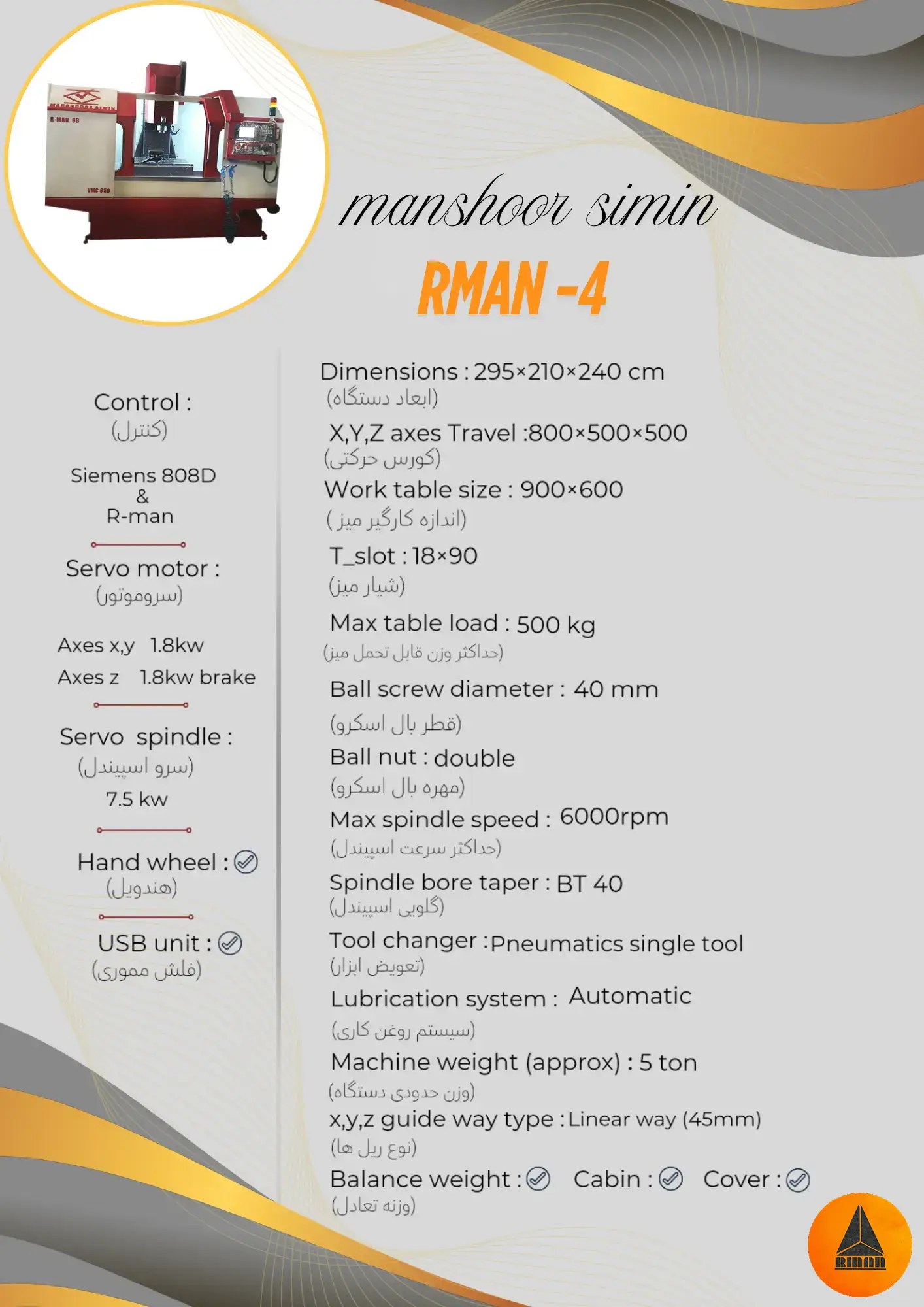 کاتالوگ سی ان سی مدل rman 4