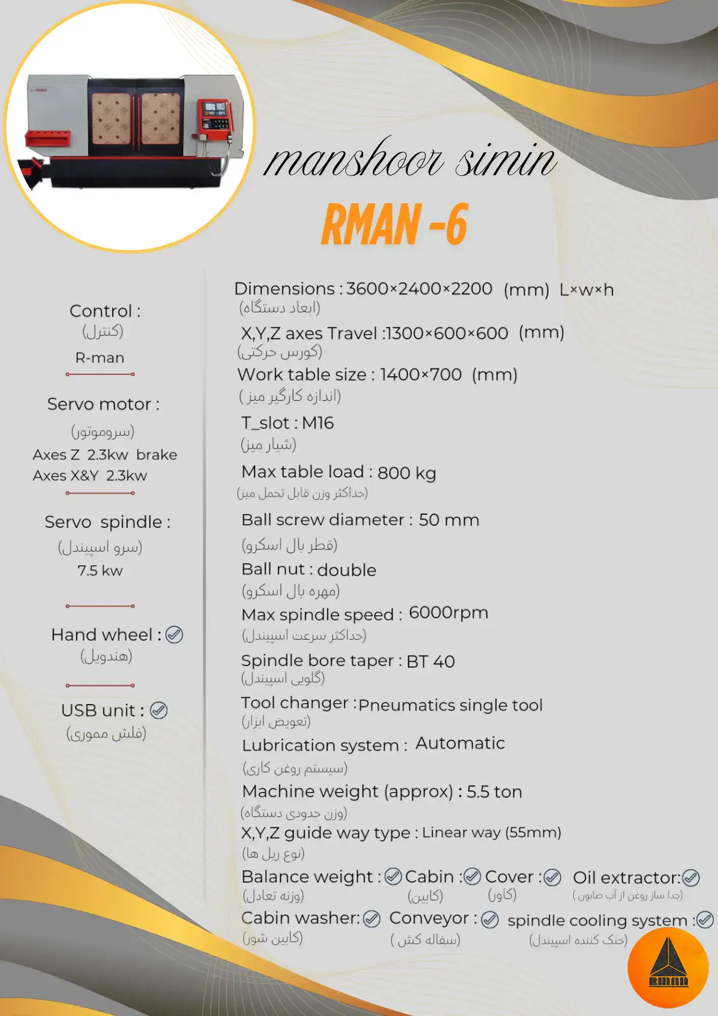 کاتالوگ سی ان سی مدل rman 6